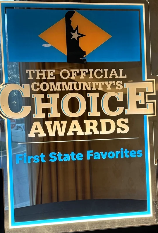 Official Community's Choice Awards First State Favorites award sign