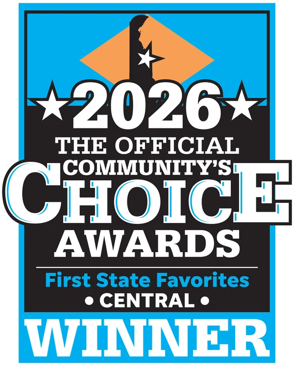 2026 Official Community's Choice Awards First State Favorites Central winner badge