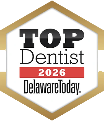 Delaware Today Top Dentist 2026 badge